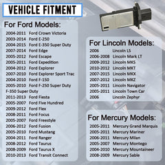 RLP MAF sensor packaging lists replacement part numbers.