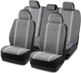 Road Comforts Baja blanket seat cover front left protects seats from spills in gray diamond