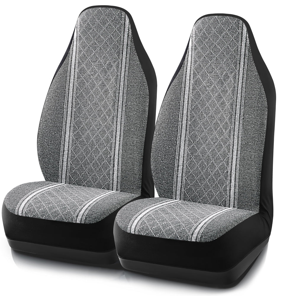 Road Comforts Baja Blanket seat cover in gray diamond fabric enhances interior texture