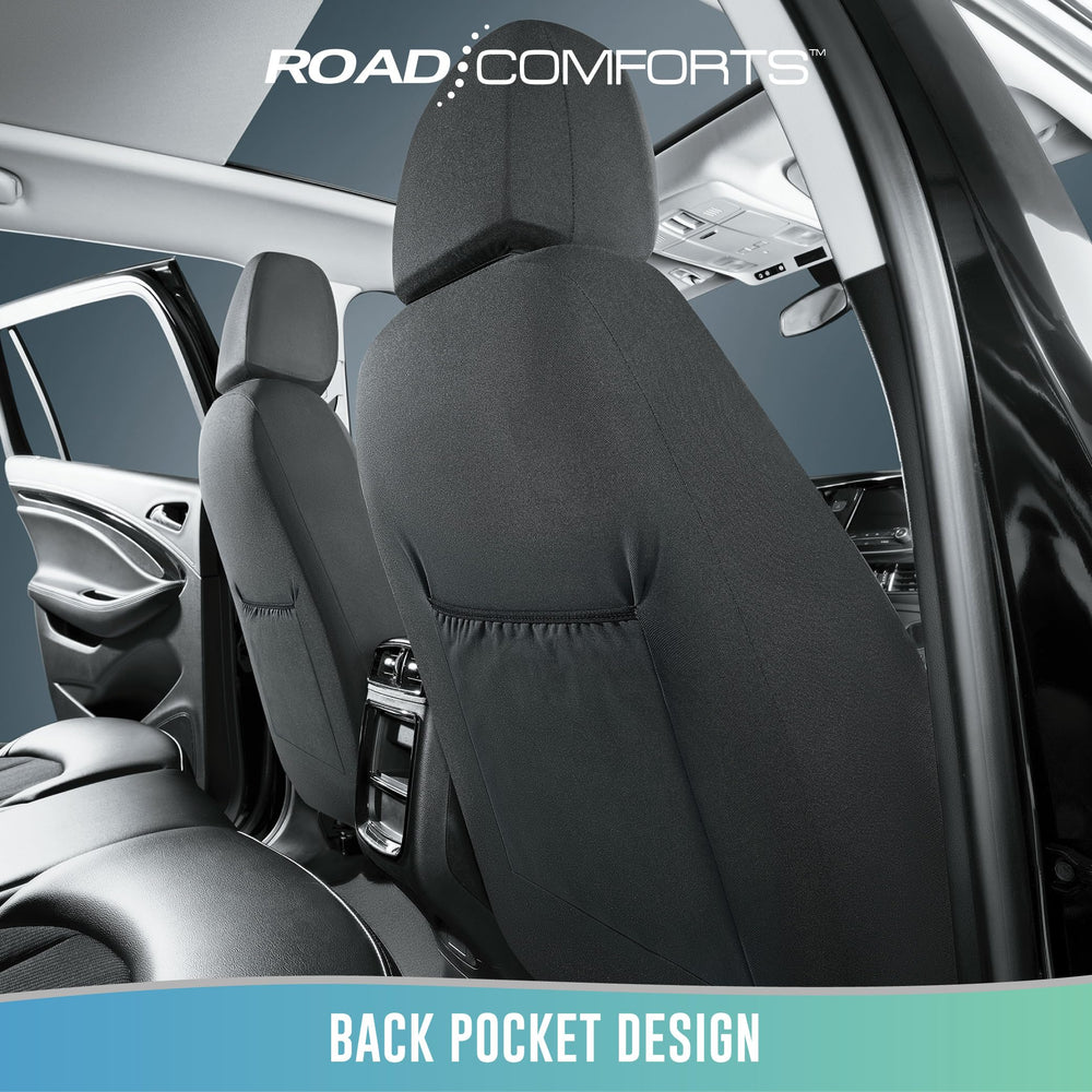 Road Comforts universal-fit design with adjustable straps provides a snug look.