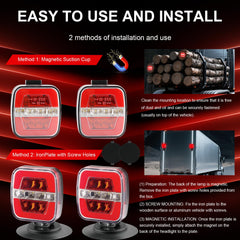 RoadAlchemist LED trailer lights offer high visibility for brake and turn signals.