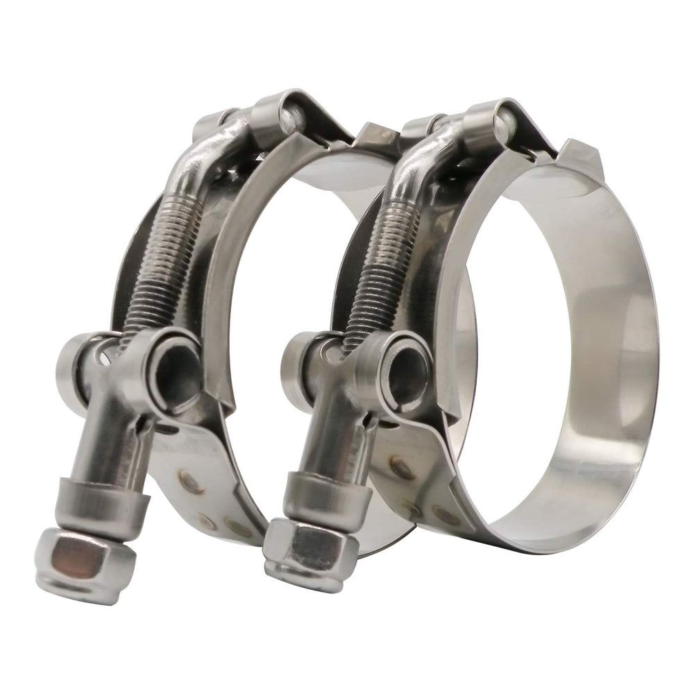 ROADFORMER 2in T-Bolt hose clamp overview in stainless steel construction.
