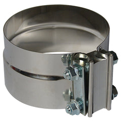Roadformer exhaust clamp in a vehicle system demonstrates compatibility with mufflers and pipes.