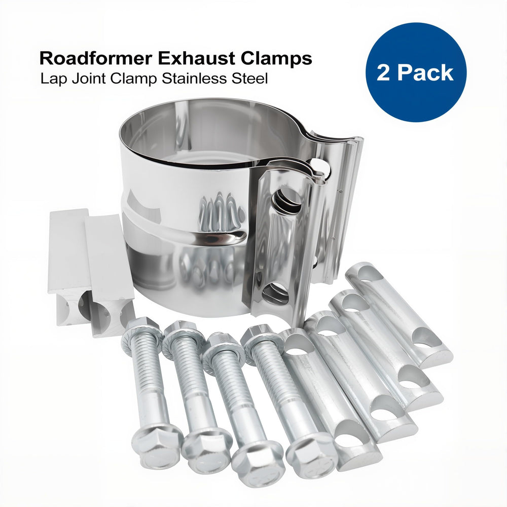ROADFORMER stainless clamp with 12.9-grade fasteners delivers strong, consistent clamping force.