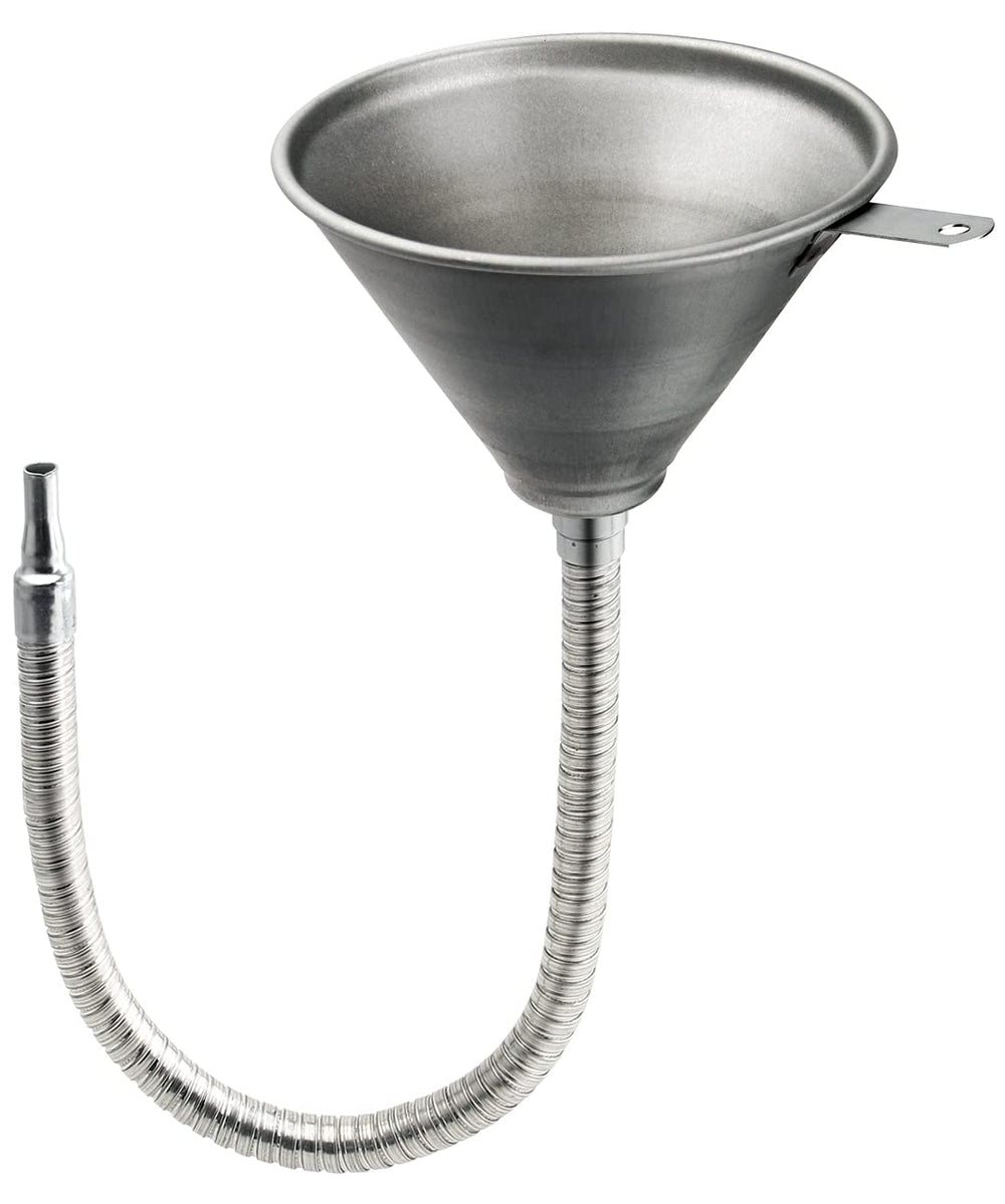 ROADGIVE steel bendable spout funnel with filter for spill-free oil transfer