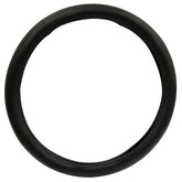 RoadPro RPSW3006 black leather steering wheel cover on wheel boosts grip for long drives