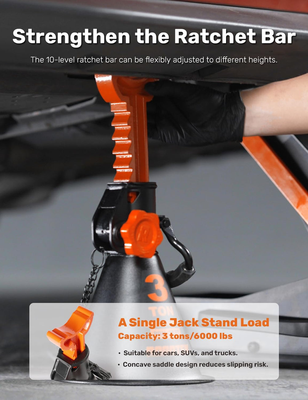 ROADTEK jack stands compatible with cars SUVs and trucks
