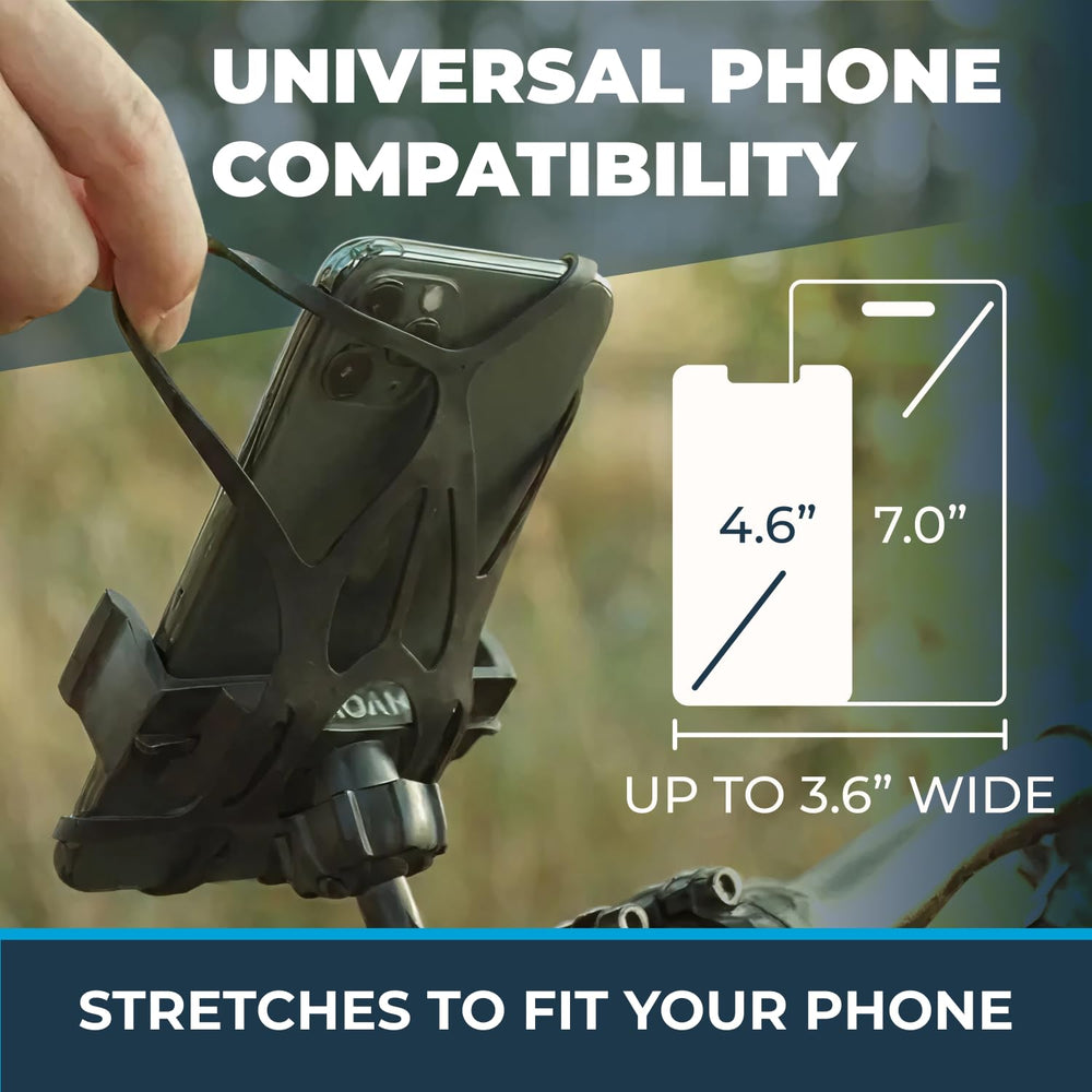 Phone secured inside Roam universal net phone mount for GPS access during rides