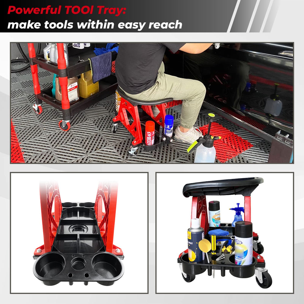 ROBLOCK durable molded-frame with steel base ensures stable support during tasks.
