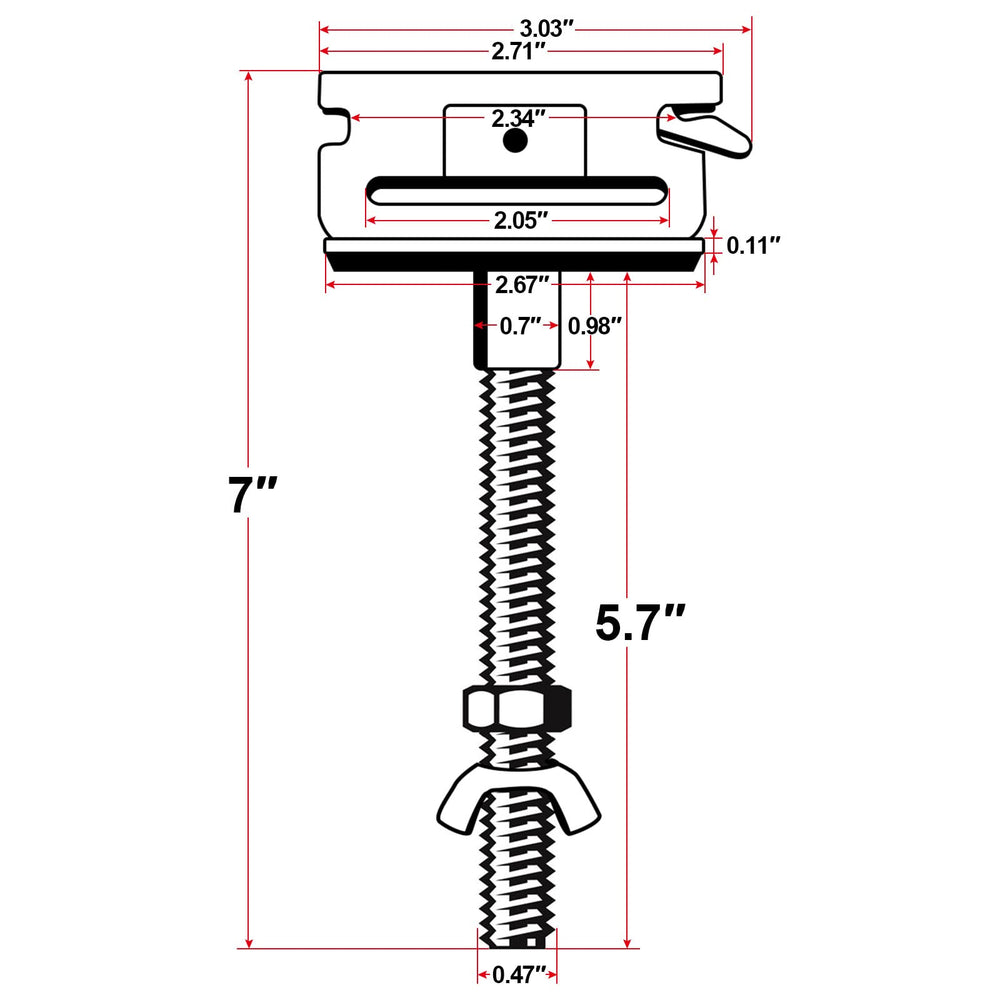 Nut included secures your spare tire on the hanging post for stability.