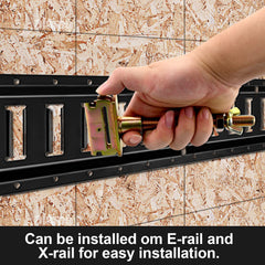 Repositionable Robbor mount on rails supports flexible trailer organization.