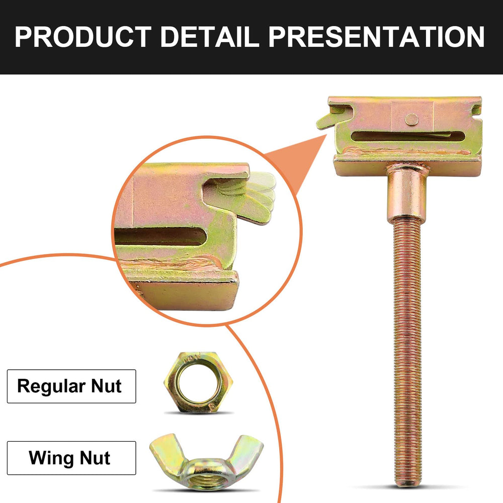 Spring-loaded fitting for Robbor E Track fits X-Track and E-Track systems.