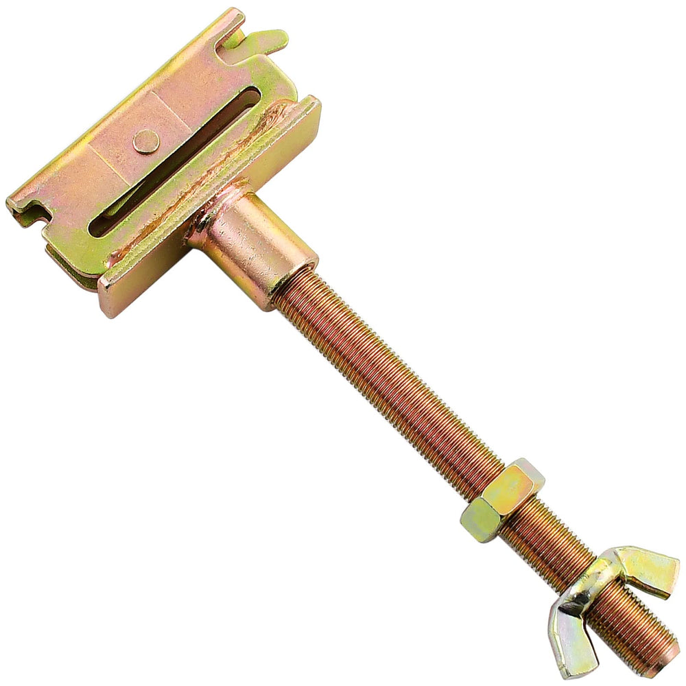 Robbor E Track wall attachment shows sturdy steel construction with a protective finish.