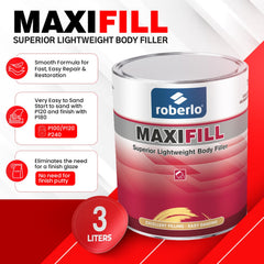 Roberlo Maxifill applied to a dented bumper for easy repair.