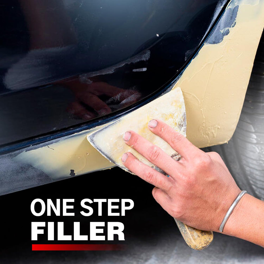 Roberlo Maxifill used to repair a car bumper spot.