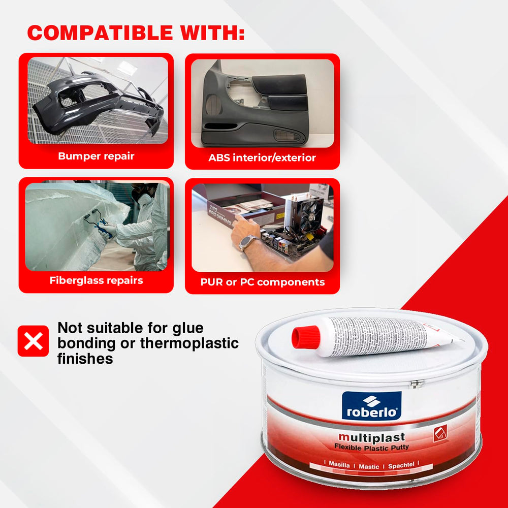 Roberlo Multiplast hardener included ensuring proper cure and adhesion