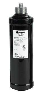 Robinair 34724 spin-on filter-drier for HVAC-R systems.