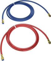 Robinair Enviro-Guard 9 ft red and blue hose for R-134a with low permeation.