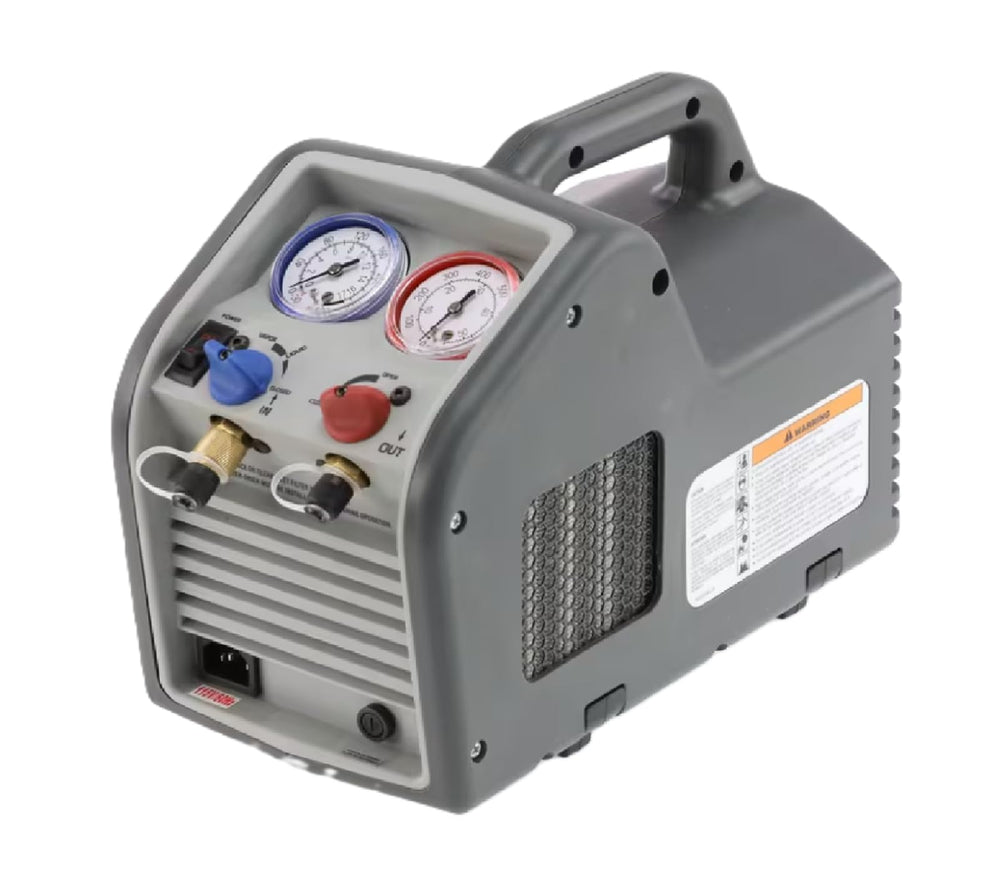 Robinair RG3 portable recovery machine, side view showing compact profile.