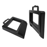 ROBLOCK 2 Pack rubber pallet jack chock side view stabilizes pallet trucks in warehouses.