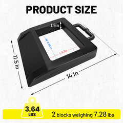 ROBLOCK 2 Pack rubber pallet jack chock top view shows compact design for easy transport.