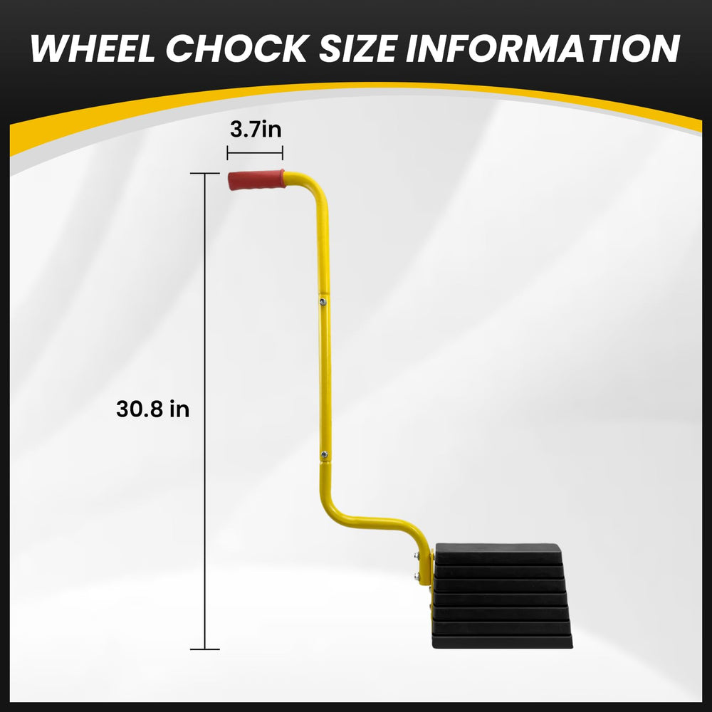 Chock with built-in steel ring for chain or rope attachment