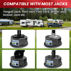 ROBLOCK 11x11x4.3 inch block shows universal compatibility with jacks.