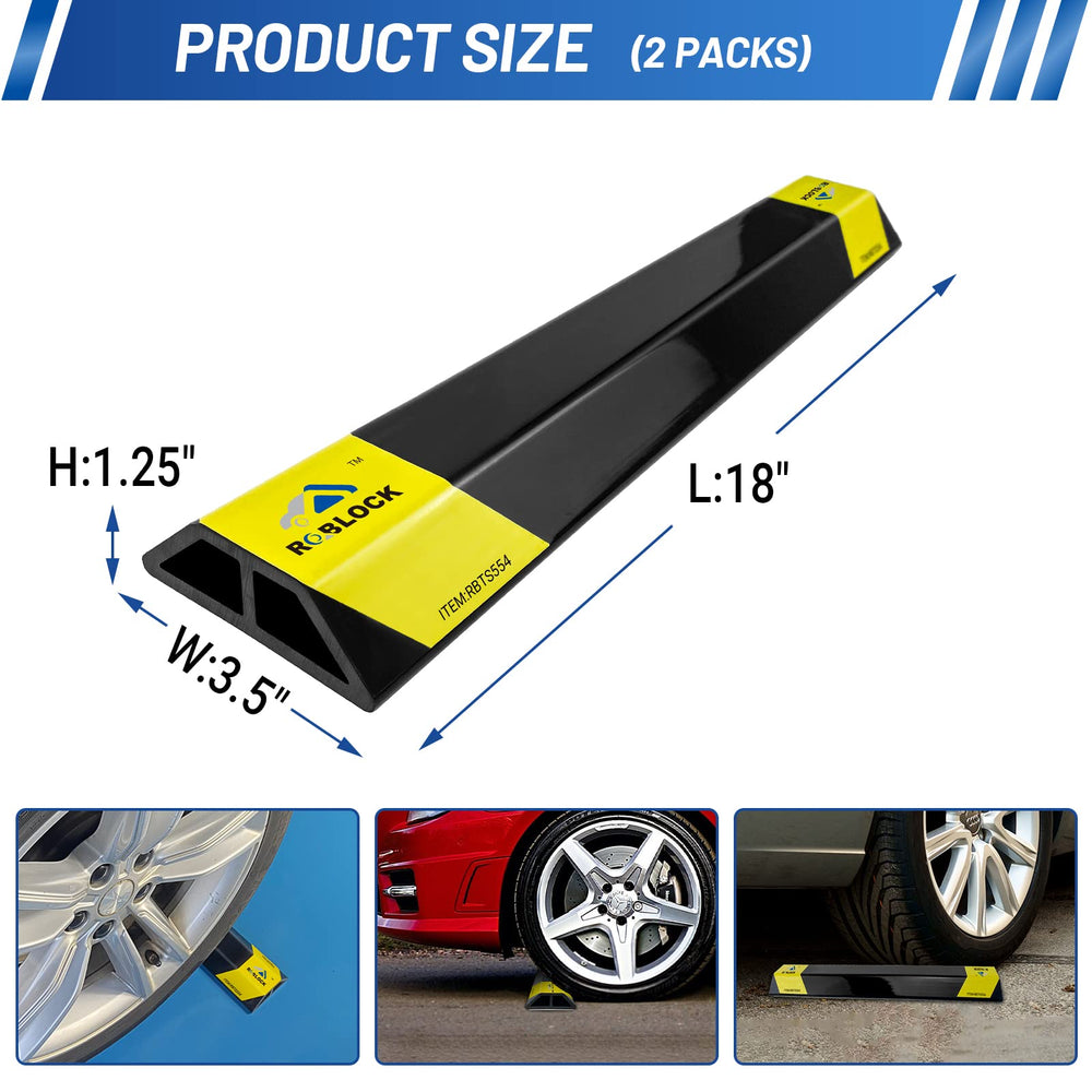 ROBLOCK garage parking aid 2-pack with foam-backed adhesive for quick, drill-free installation.