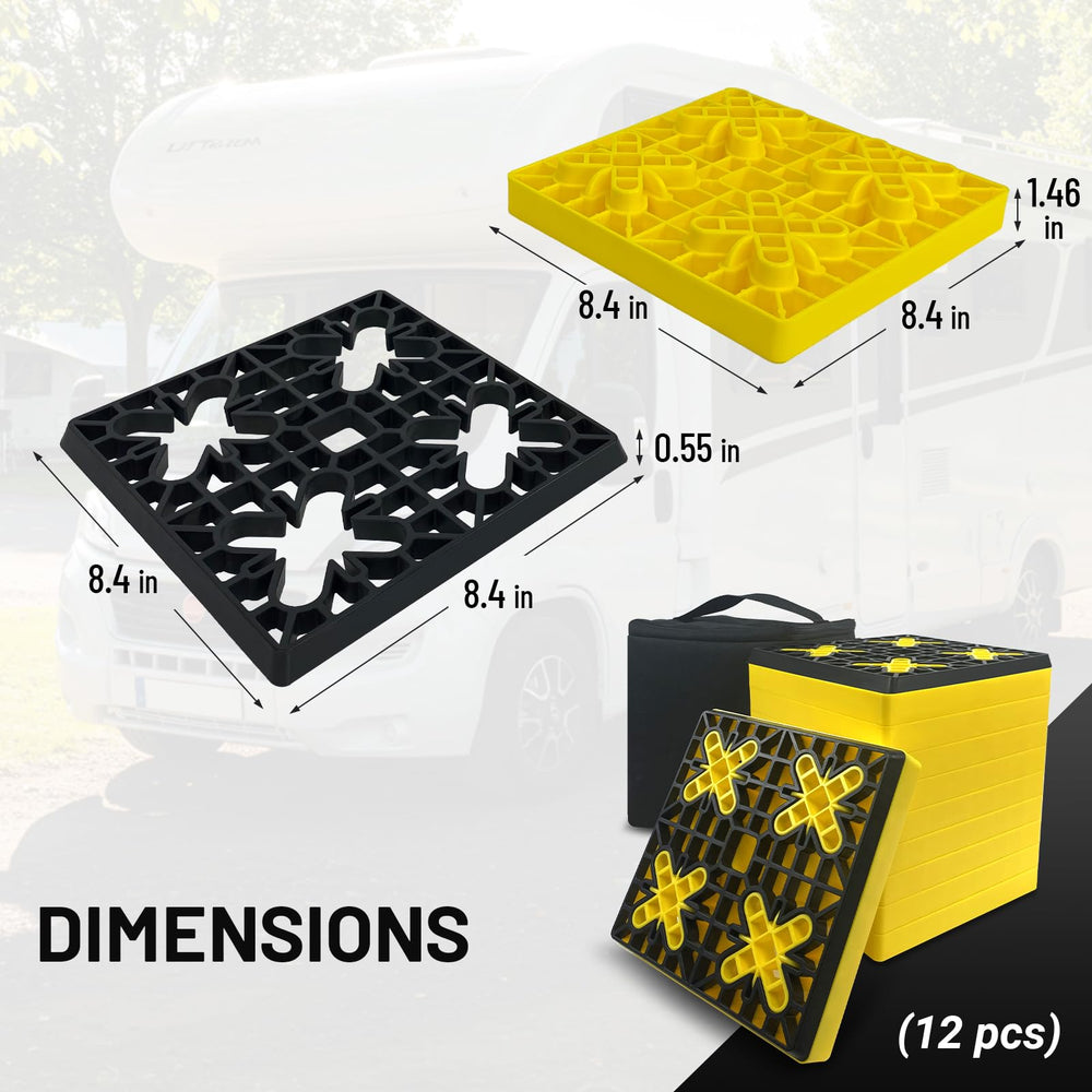 ROBLOCK rubber-top caps improve grip and protect jacks during leveling