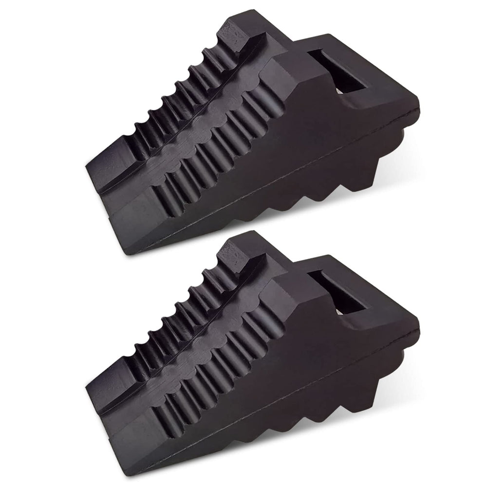 ROBLOCK solid rubber wheel chock in 8.6x3.7x4.7 inches for sturdy parking