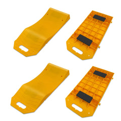 ROBLOCK Tire Saver Ramps four-pack setup shows sturdy alignment for safe parking.