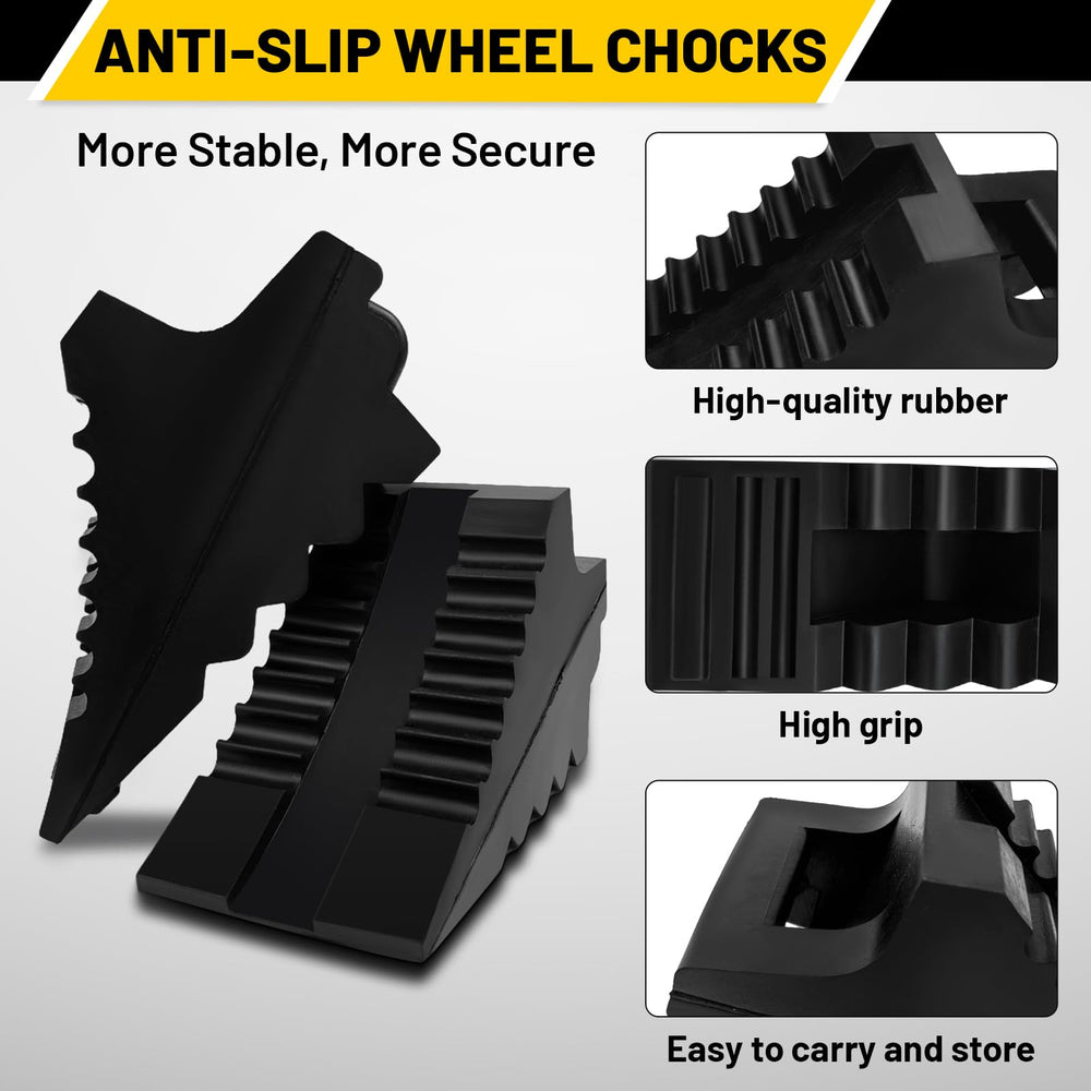 ROBLOCK wheel chock featuring built-in handle for easy carry