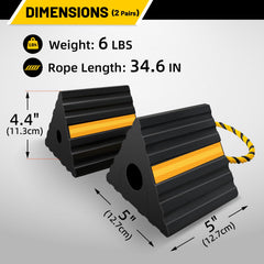 Two-pair pack of ROBLOCK wheel chocks for complete tire safety