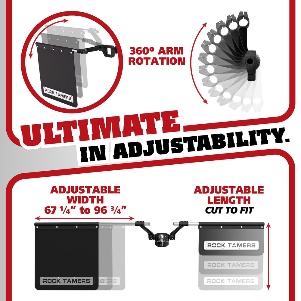 Rock Tamers compatible with 2-inch hitch receivers and ball mounts