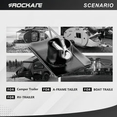 Close-up of Rockane black trailer foot plate showing rugged build