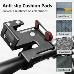ROCKBROS anti-slip pads protect your device from scratches during bumpy rides.