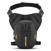ROCKBROS Drop Leg Bag with tank bag magnetic attachment showing secure ride-ready setup