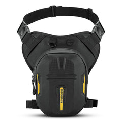 ROCKBROS Drop Leg Bag with tank bag magnetic attachment showing secure ride-ready setup