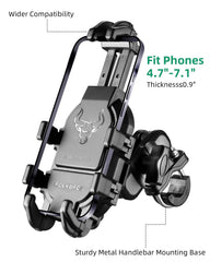 ROCKBROS mount uses vibration dampener to minimize shocks on rough roads.