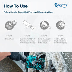 Rocktex wheel brush medium bristles for safe cleaning in gaps.