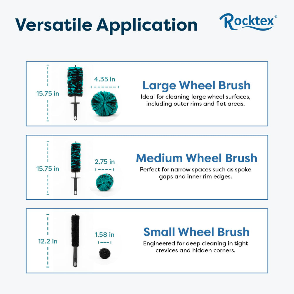 Rocktex wheel brush protective tip for scratch-safe cleaning.