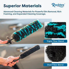 Rocktex wheel brush small bristles for brake dust detail.
