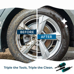 Rocktex wheel brush small crevices for tight spokes.