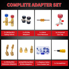 Rogvoc can tap and valve-core remover for efficient recharge.