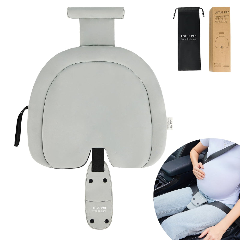 ROLROLCARE cushion with integrated lap pad offering belt pressure relief for travel