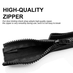 ROMASO door straps zippered system close-up for smooth operation and durability.