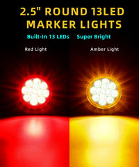 Ronybuy 2.5-inch red trailer marker light for clear signaling