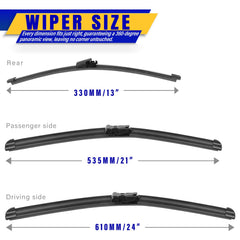 Rooppa 21-inch wiper blade driver-side profile for efficient wiping.