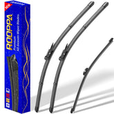Rooppa 3 wipers for Ford Escape set showing 28/28/11 blades for all-weather visibility