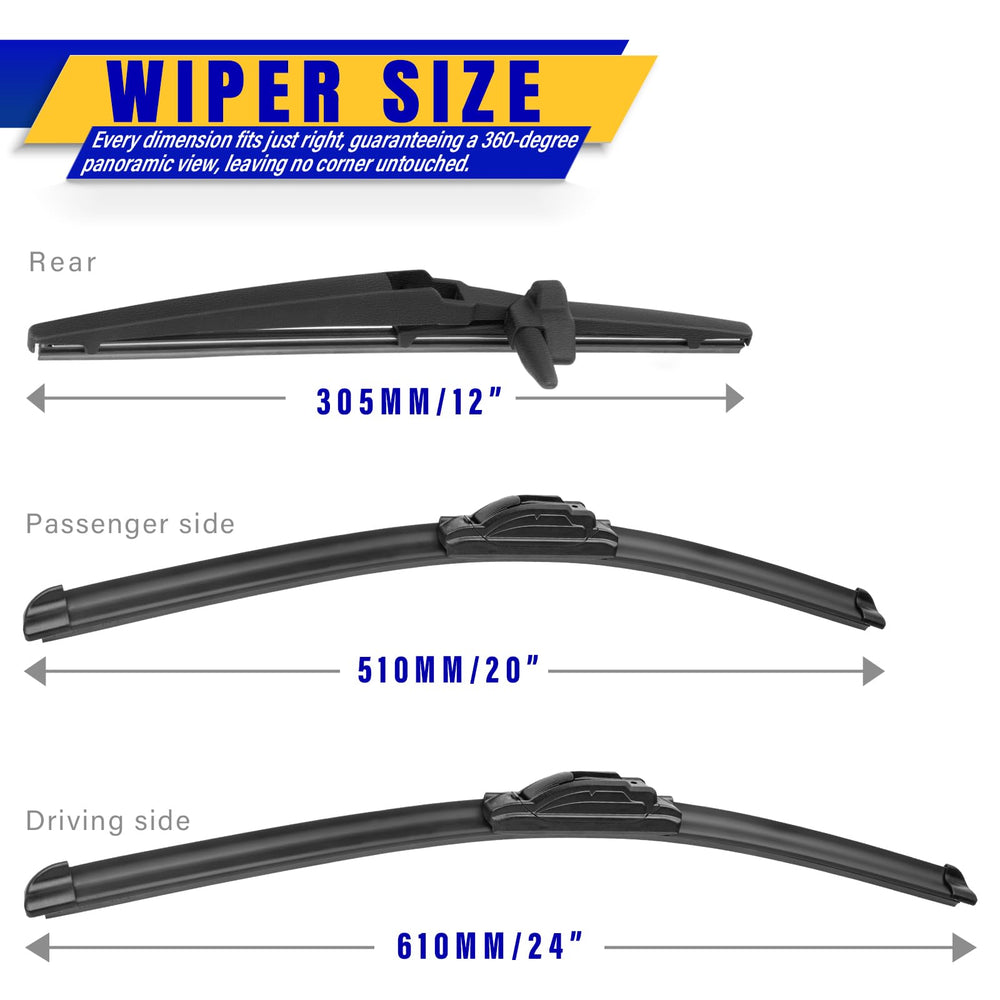 Rooppa 20-inch front wiper blade delivers clean mid windshield wipes